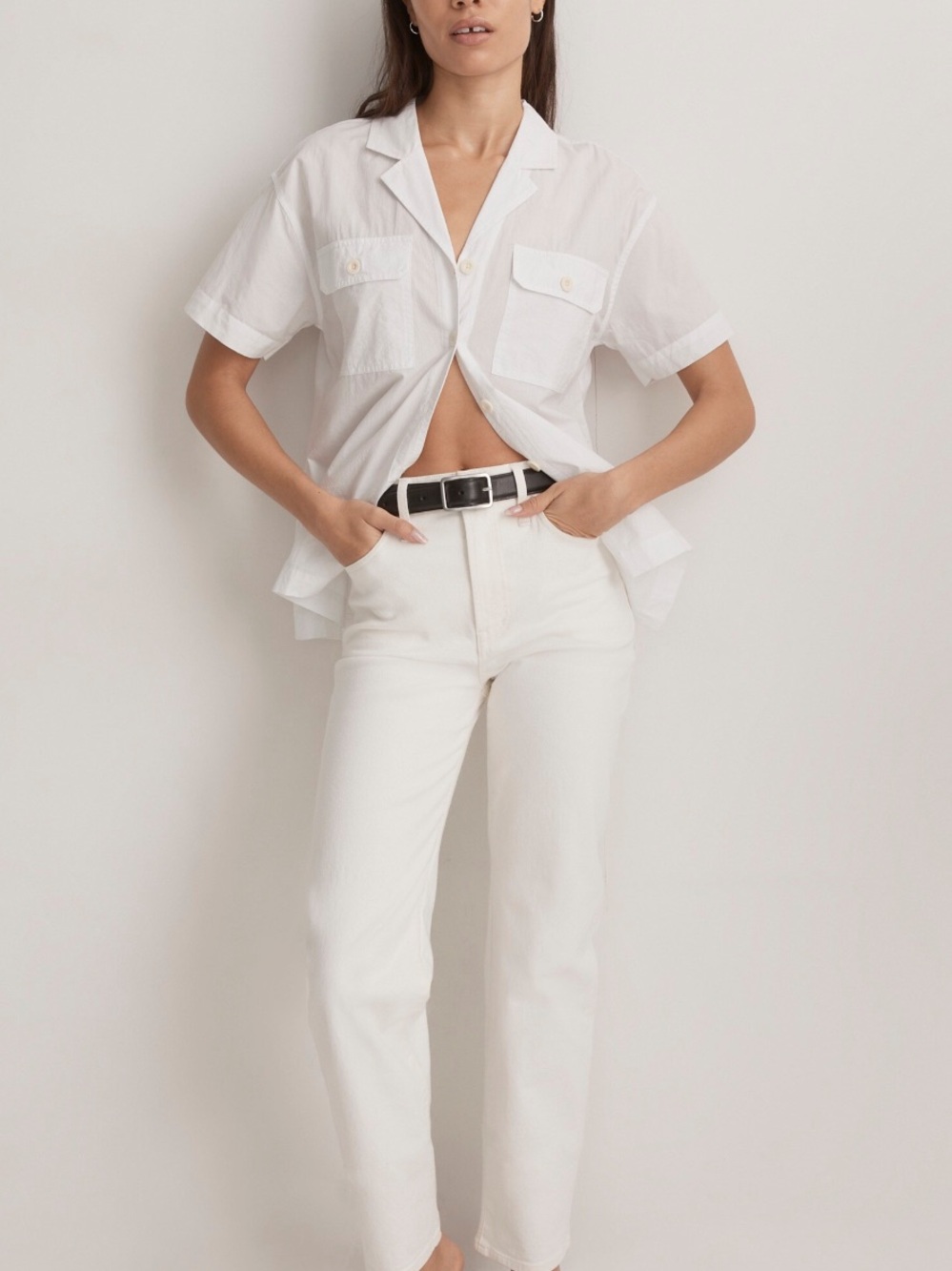 Signature poplin camp shirt EUC